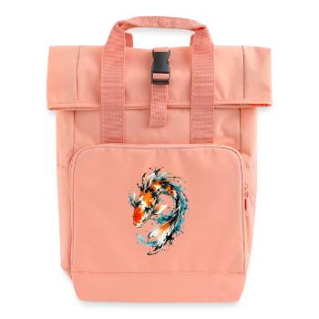 Aquarell Koi Splash - Rolltop Rucksack mit zwei Griffen - Chintzrosa - Vorne