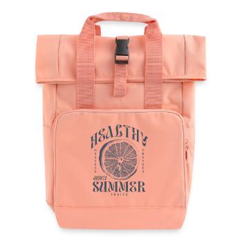 Orange Orange Fruit Healthy - Roll Top Backpack with Two Handles - chintz rose - Front