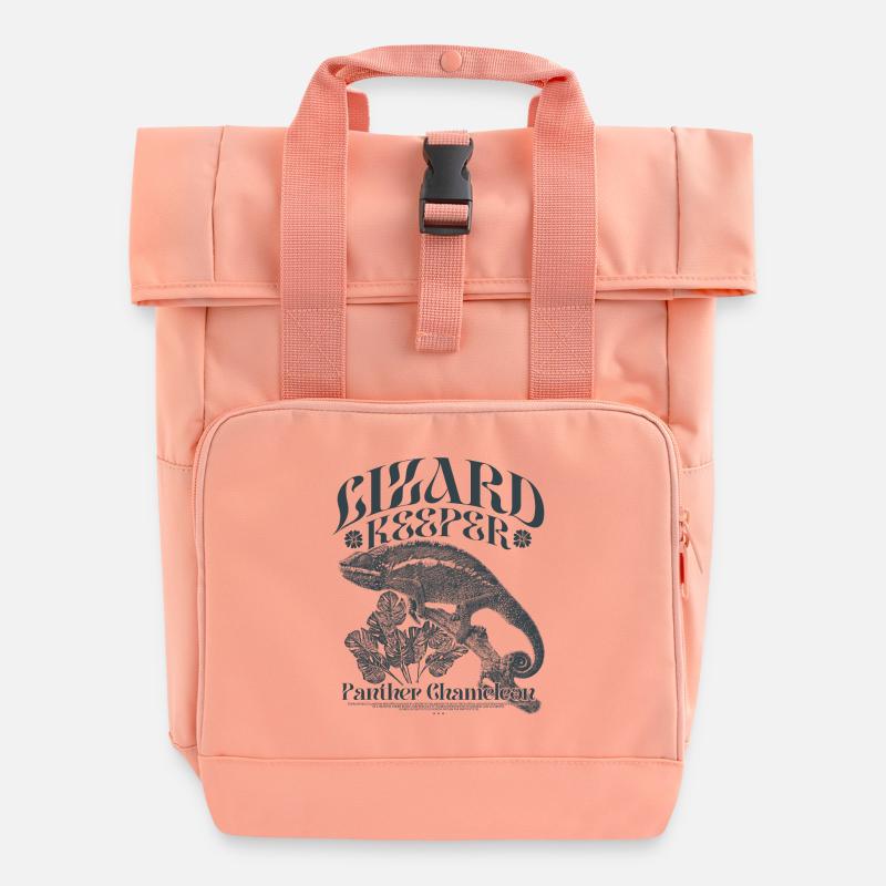 Panther Chameleon Chameleon Chameleon Holder - Roll Top Backpack with Two Handles - chintz rose