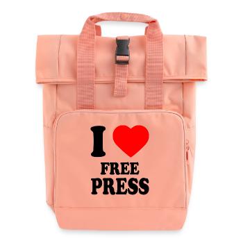 i love free press - Roll Top Backpack with Two Handles - chintz rose - Front
