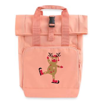 Jour de Noël - Sac à dos Roll Top à deux anses - rose liberty - Devant
