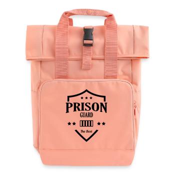 Prison Guard / Jail / Police / Justice / Crime - Roll Top Backpack with Two Handles - chintz rose - Front