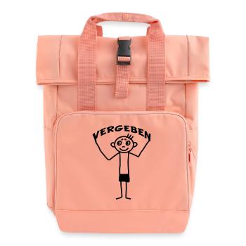 Strichmännchen vergeben - Rolltop Rucksack mit zwei Griffen - Chintzrosa - Vorne