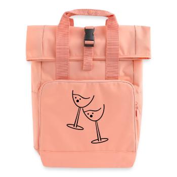 glas wine - Rolltop Rucksack mit zwei Griffen - Chintzrosa - Vorne