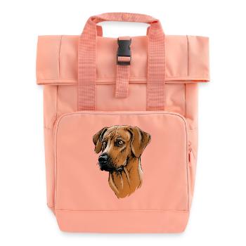 Rhodesian Ridgeback - Rolltop Rucksack mit zwei Griffen - Chintzrosa - Vorne