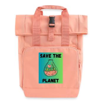 PLANETE. JOUR DE LA TERRE. ECOLOGIE. PLANETE. BIO - Sac à dos Roll Top à deux anses - rose liberty - Devant