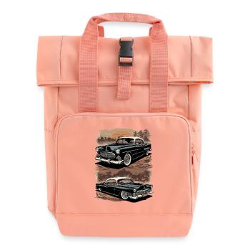 Classic Cars 1950 - Rolltop Rucksack mit zwei Griffen - Chintzrosa - Vorne