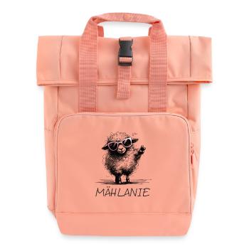 mählanie melanie meli melli schaf name lustig2 - Rolltop Rucksack mit zwei Griffen - Chintzrosa - Vorne