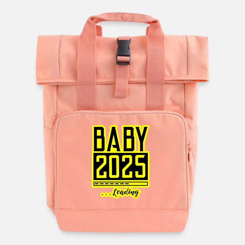 Bébé 2025 Chargement Babyshower - Sac à dos Roll Top à deux anses - rose liberty