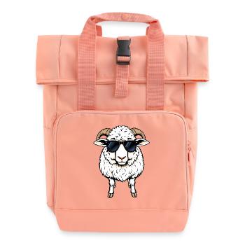 Sheep - Roll Top Backpack with Two Handles - chintz rose - Front