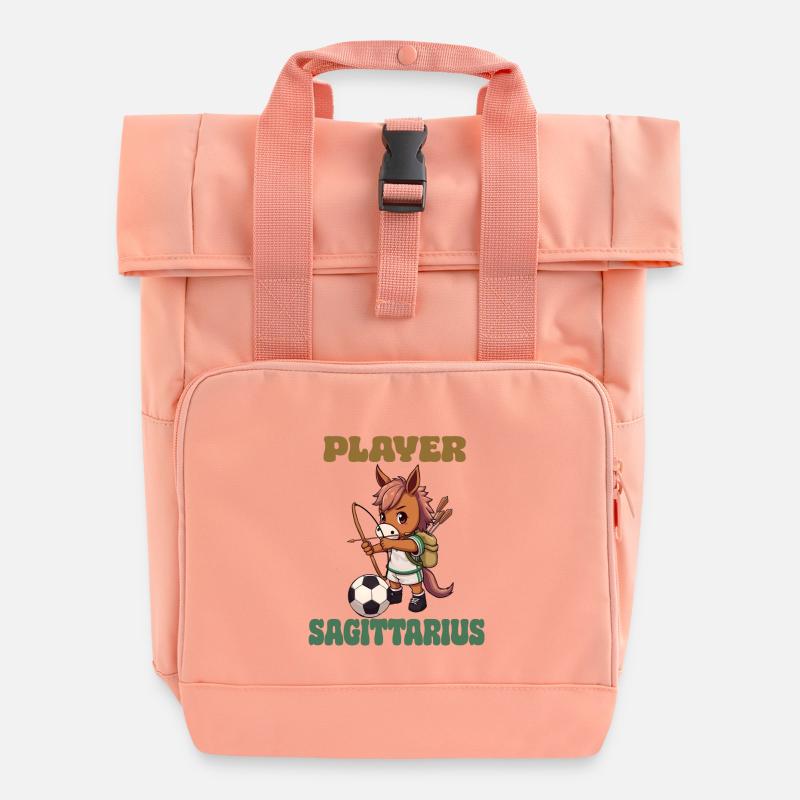 Soccer Player Sagittarius Zodiac Sagittarius - Roll Top Backpack with Two Handles - chintz rose