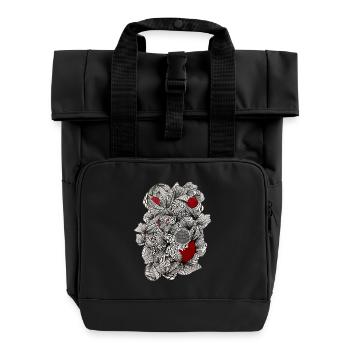 Draps noir et blanc avec accents rouges - Sac à dos Roll Top à deux anses - noir - Devant