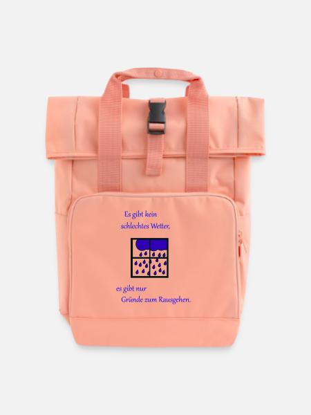 Schlechtes Wetter - Rolltop Rucksack mit zwei Griffen - Chintzrosa