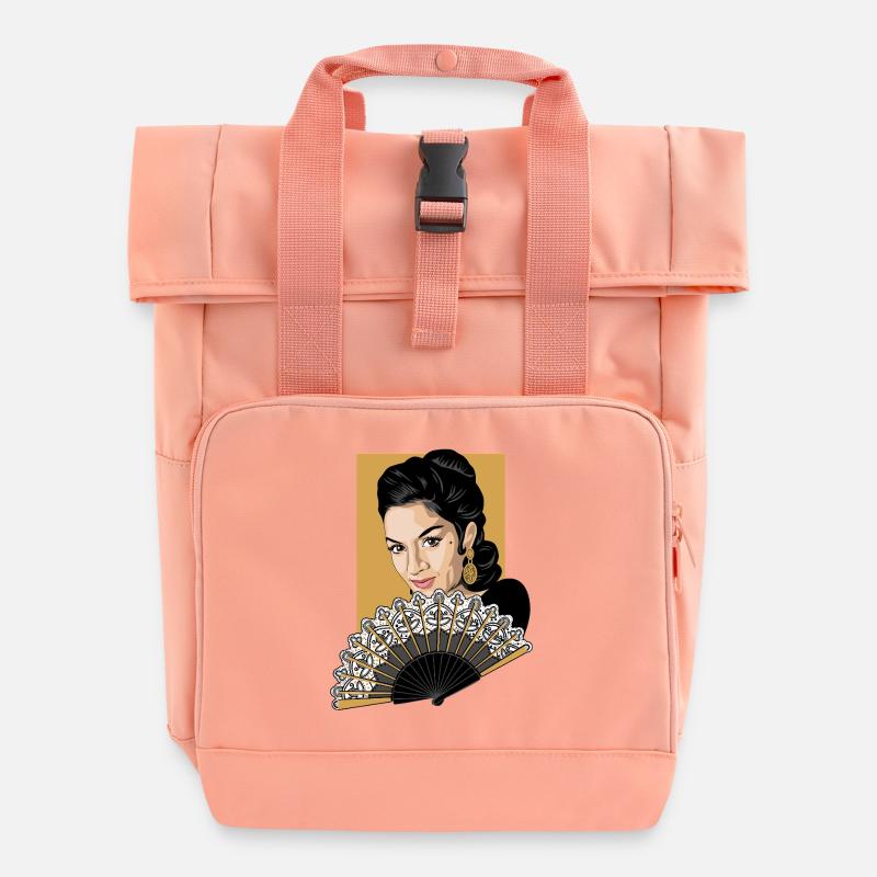 LOLA Fan - Roll Top Backpack with Two Handles - chintz rose