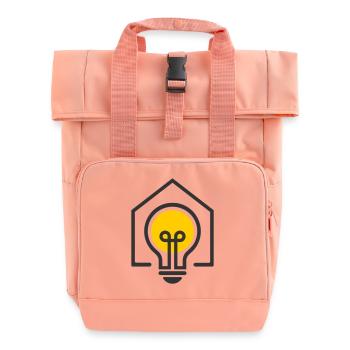 Elektriker Haus Glühbirne Motiv - Rolltop Rucksack mit zwei Griffen - Chintzrosa - Vorne