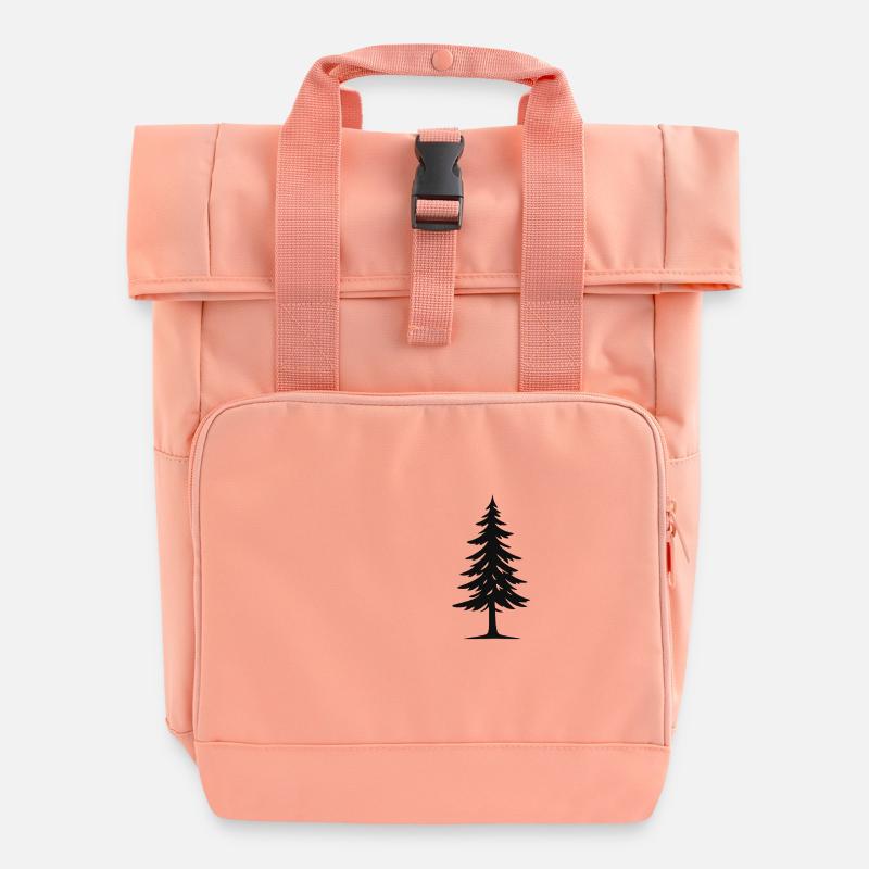 spruce - Roll Top Backpack with Two Handles - chintz rose