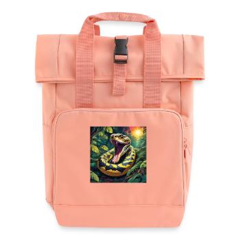 Python Snake - Roll Top Backpack with Two Handles - chintz rose - Front