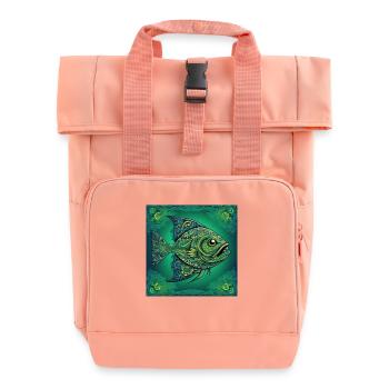 Piranha Fisch Allesfresser - Rolltop Rucksack mit zwei Griffen - Chintzrosa - Vorne