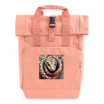 Vêtements de conception de cadeau de chemise de serpent - Sac à dos Roll Top à deux anses - rose liberty - Devant