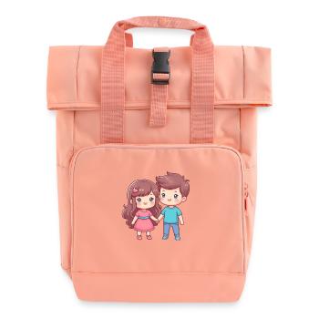 Couple de bandes dessinées - Sac à dos Roll Top à deux anses - rose liberty - Devant