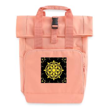 Cyber Pattern - Roll Top Backpack with Two Handles - chintz rose - Front