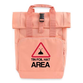 Tin Foil Hat Area - Roll Top Backpack with Two Handles - chintz rose - Front