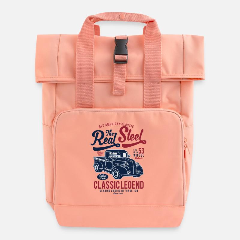 The Real Steel - Roll Top Backpack with Two Handles - chintz rose