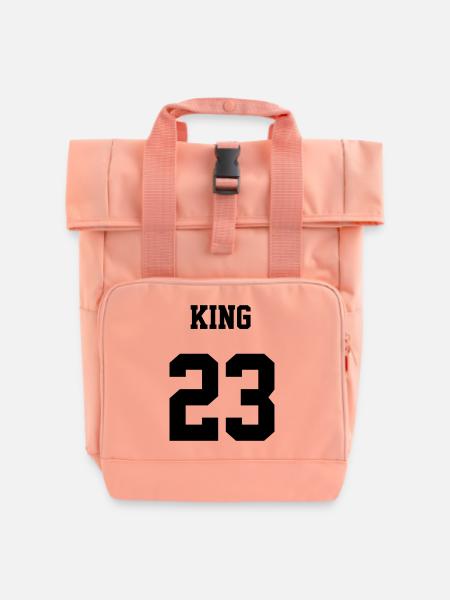 KING 23 black - Rolltop Rucksack mit zwei Griffen - Chintzrosa