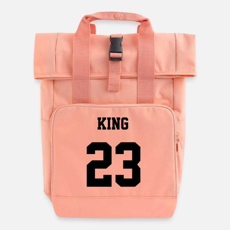 KING 23 black - Rolltop Rucksack mit zwei Griffen - Chintzrosa