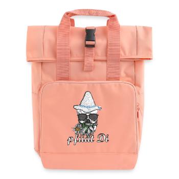 skull and crossbones of Bayer - Roll Top Backpack with Two Handles - chintz rose - Front