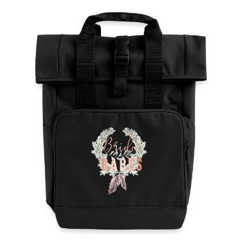 Boho Bride Babes Lorbeerkranz - Rolltop Rucksack mit zwei Griffen - Schwarz - Vorne