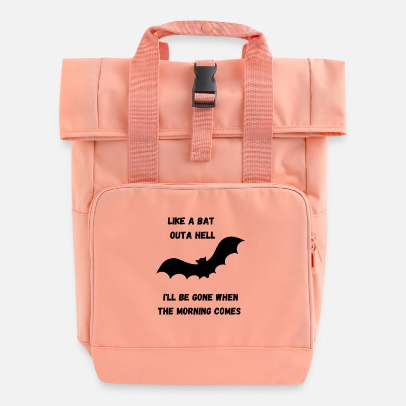 LIKE A BAT OUTA HELL - Roll Top Backpack with Two Handles - chintz rose