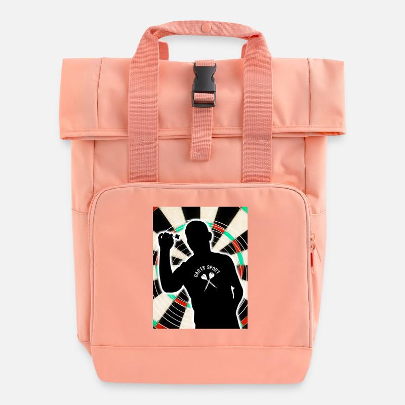 Darts Sports - Roll Top Backpack with Two Handles - chintz rose