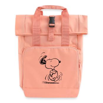 Peanuts Snoopy In A Hurry - Roll Top Backpack with Two Handles - chintz rose - Front