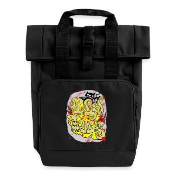 Art Urban Decay Mock-up - Roll Top Backpack with Two Handles - black - Front