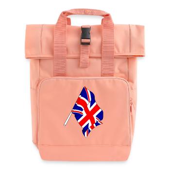 Flag Great Britain - Roll Top Backpack with Two Handles - chintz rose - Front
