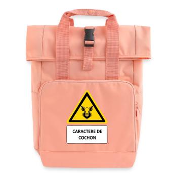 Schwein-Charakter - Rolltop Rucksack mit zwei Griffen - Chintzrosa - Vorne