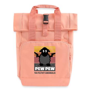 lustiges Schaf - Rolltop Rucksack mit zwei Griffen - Chintzrosa - Vorne