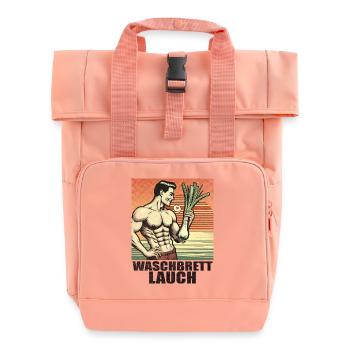 Washboard Leek Fun - Roll Top Backpack with Two Handles - chintz rose - Front