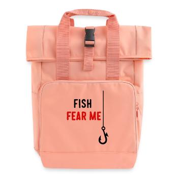 Fish Fear Me - Roll Top Backpack with Two Handles - chintz rose - Front