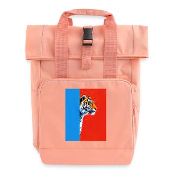 Tigre sur un fond coloré - Sac à dos Roll Top à deux anses - rose liberty - Devant