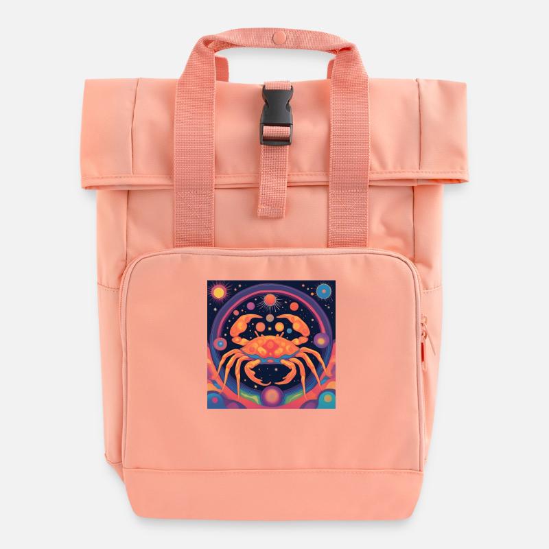 Krebs krebse Sternzeichen Geschenk - Rolltop Rucksack mit zwei Griffen - Chintzrosa