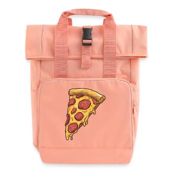 Pizza Slice Food Lover - Roll Top Backpack with Two Handles - chintz rose - Front