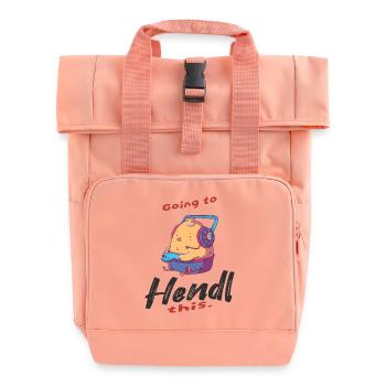 Chick with gaming accessories - Roll Top Backpack with Two Handles - chintz rose - Front
