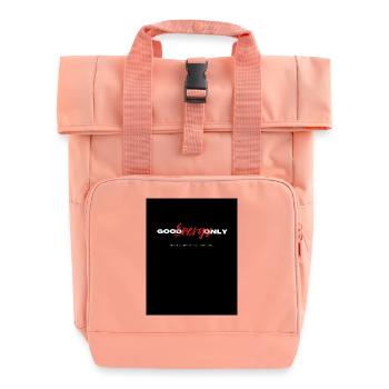 Positive Energy Motivation Graphic Design - Roll Top Backpack with Two Handles - chintz rose - Front
