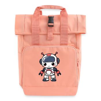 Robot - Roll Top Backpack with Two Handles - chintz rose - Front