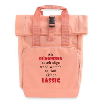 Graubünden casual saying - Roll Top Backpack with Two Handles - chintz rose - Front