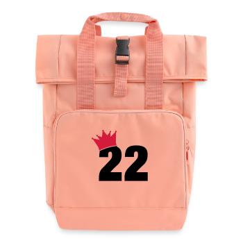 22_krone_f2 - Roll Top Backpack with Two Handles - chintz rose - Front