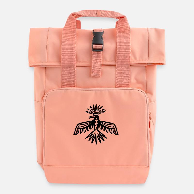 Thunderbird - most powerful of all spirits - Roll Top Backpack with Two Handles - chintz rose