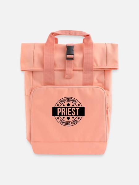 Pfarrer / Priester / Katholisch / Religion - Rolltop Rucksack mit zwei Griffen - Chintzrosa